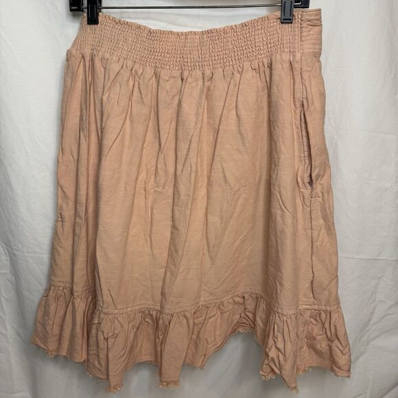 Pilcro Anthro Nettie Ruffle Wrap Mini Skirt Coquette Cottage XLP Pink Fairy - Picture 3 of 14